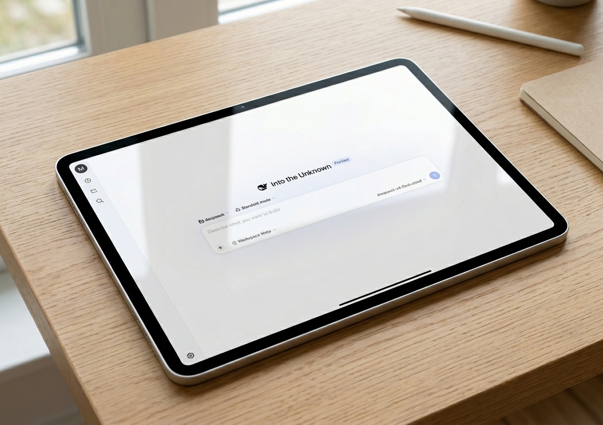 DeepSeek Harness web UI open in a browser on an iPad, connected through dsh-share